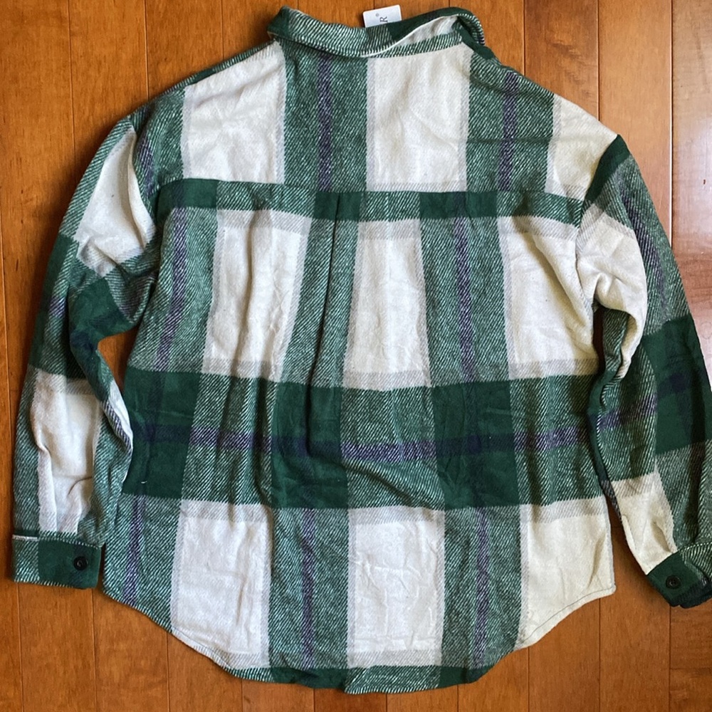 Green Plaid Shacket - Picture 3 of 3